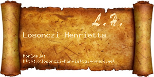 Losonczi Henrietta névjegykártya